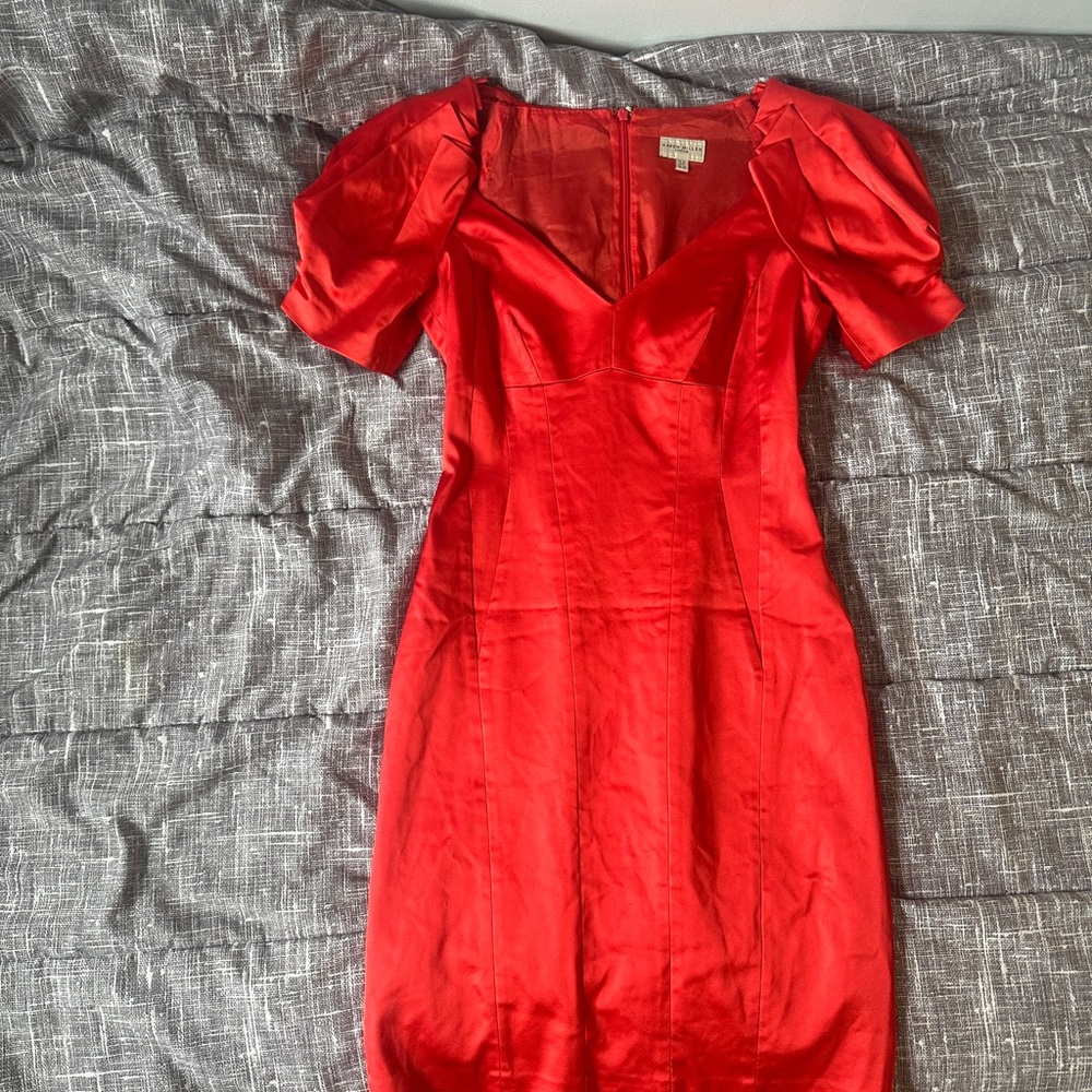 Karen Millen Red Satin Dress
